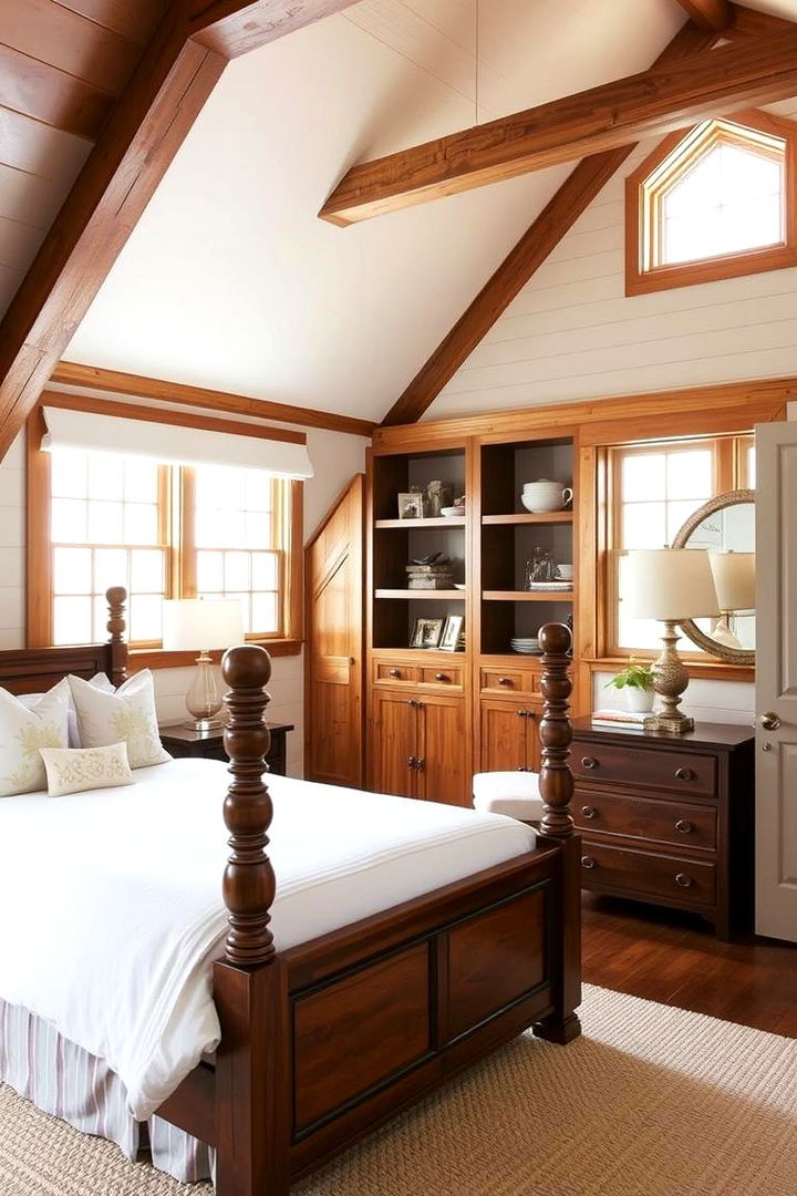 Traditional Wood Accents - 22 Cape Cod Upstairs Bedroom Ideas