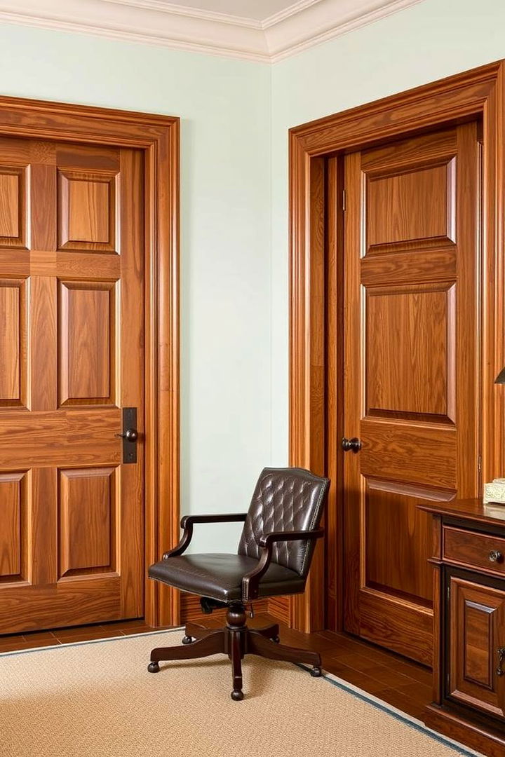 Traditional Wood Panels for a Classic Office Look - 22 Home Office Door Ideas