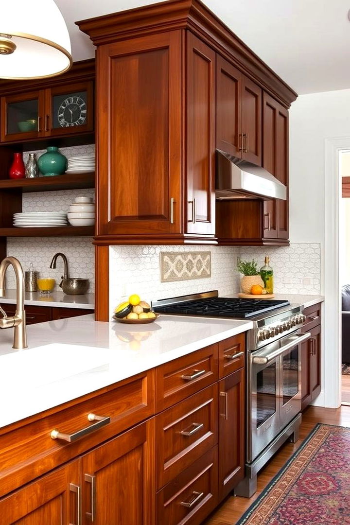 Traditional Wooden Cabinets with Modern Twist - 22 Mexican Kitchen Ideas