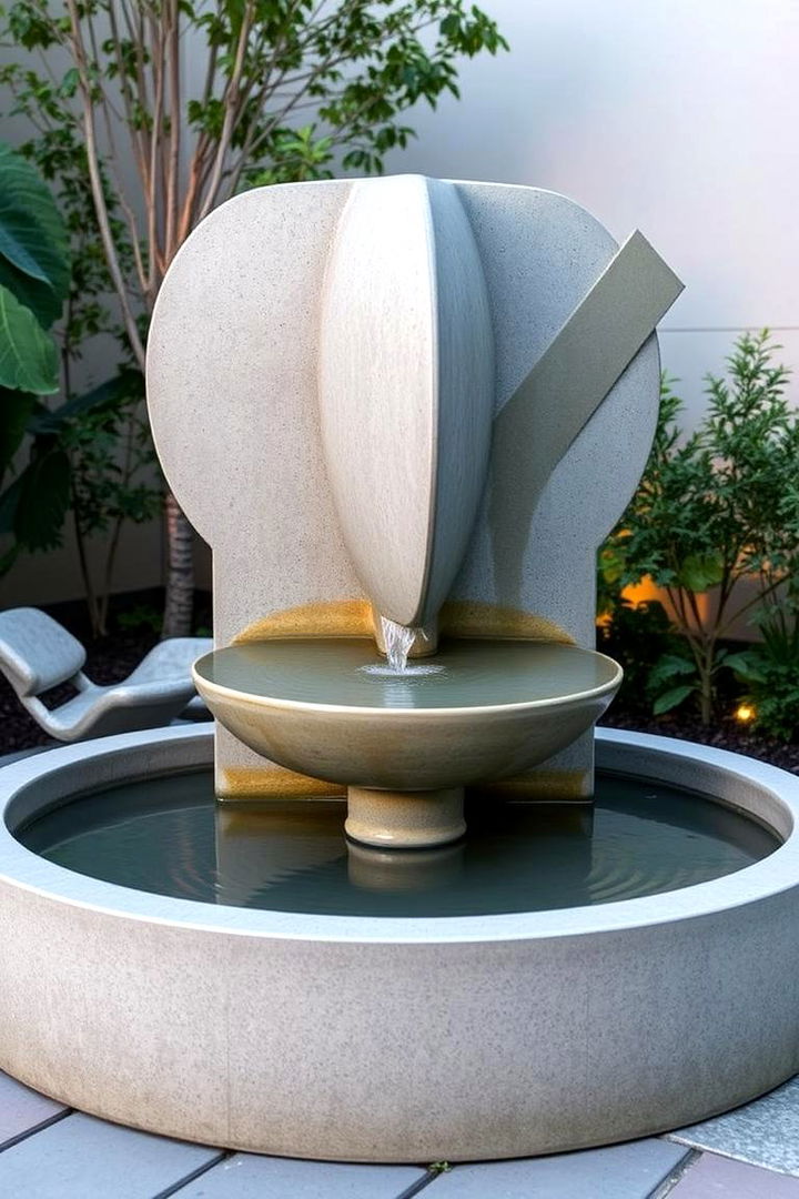Tranquil Concrete Fountains - 22 Concrete Garden Ideas