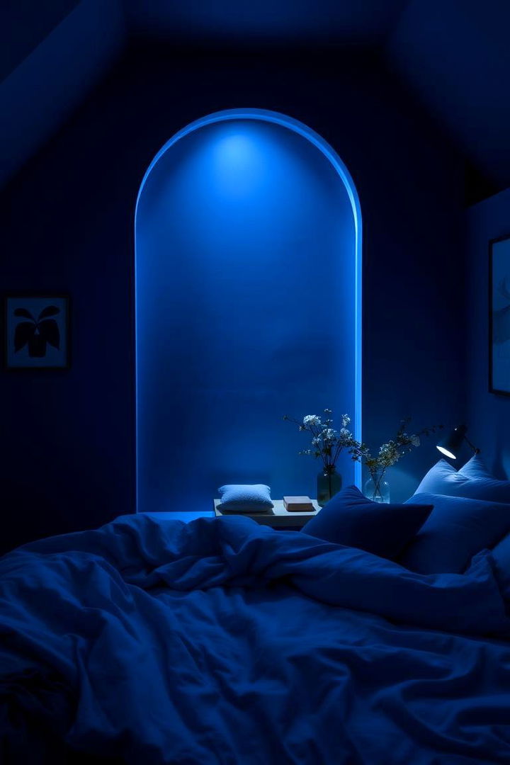 Tranquil Nighttime Oasis - 22 Dark Blue Bedroom Ideas