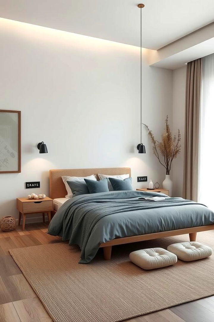 Tranquil Periwinkle Zen Space - 22 Periwinkle Bedroom Ideas