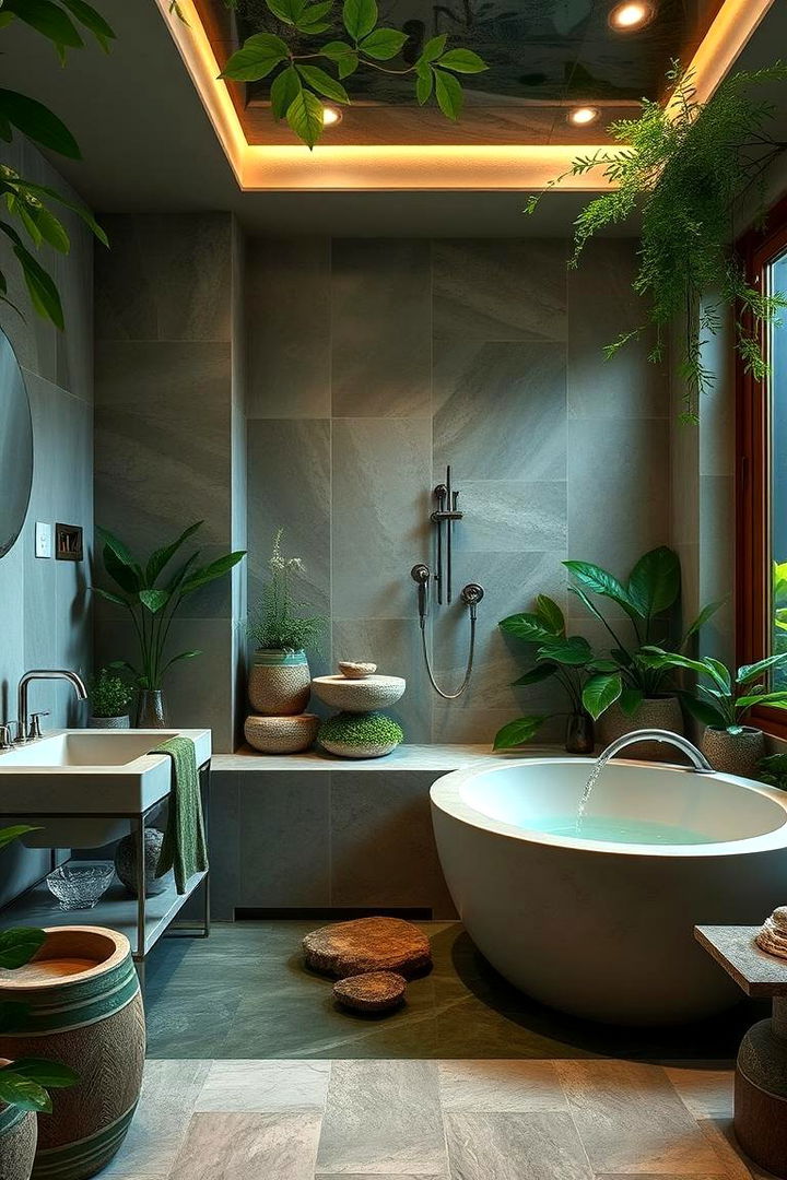 Tranquil Spa Green Retreat - 22 Greenhouse Bathroom Ideas