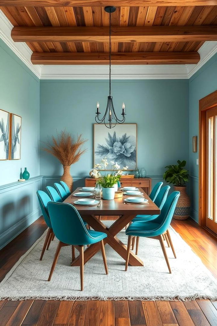 Tranquil Turquoise Tones - 22 Blue Dining Room Ideas