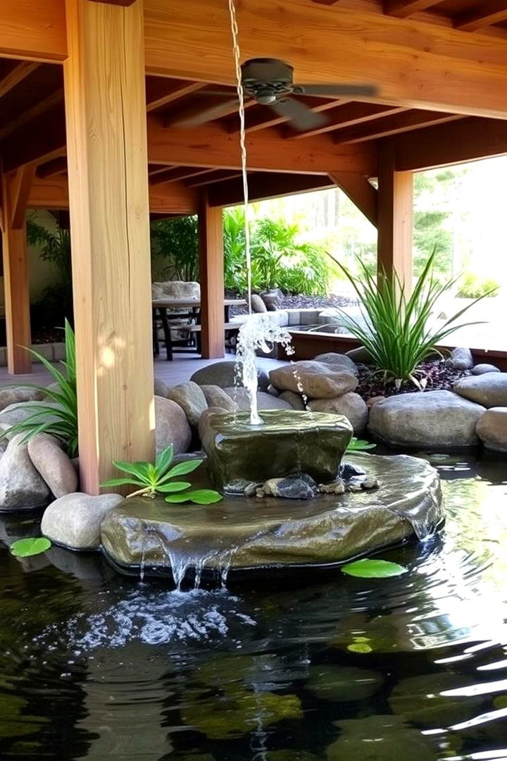 Tranquil Water Feature - 22 Under Deck Landscaping Ideas