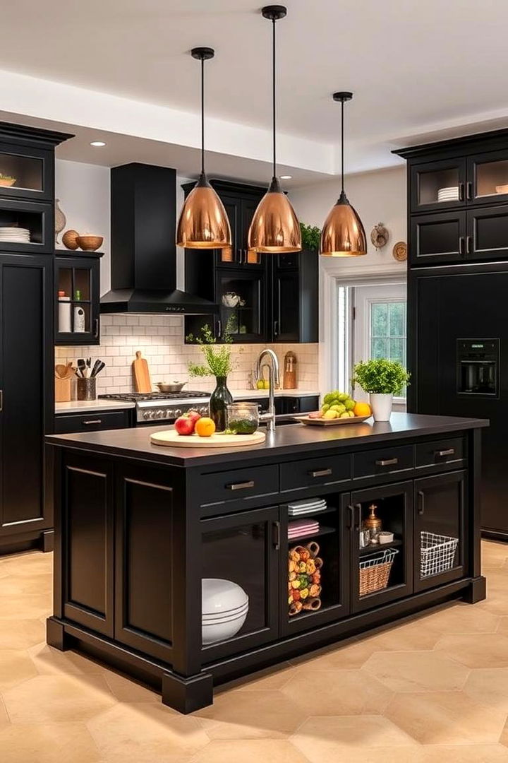 Transformative Culinary Hub - 22 Black Kitchen Islands