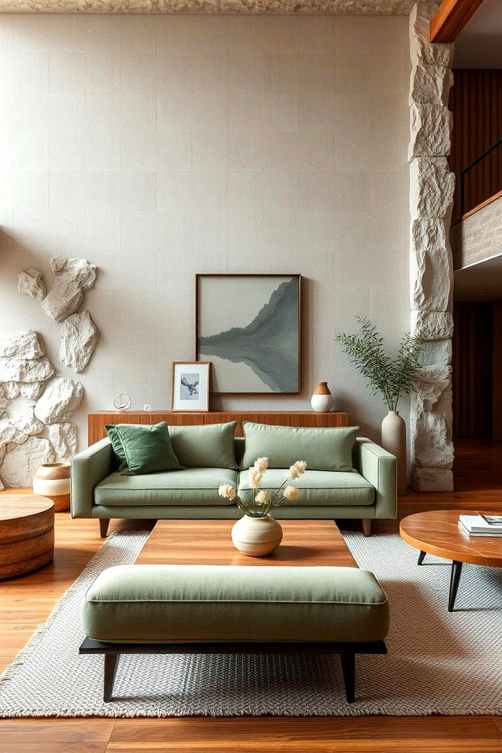 Transforming Spaces with Natural Materials - 22 sage green couch living room ideas