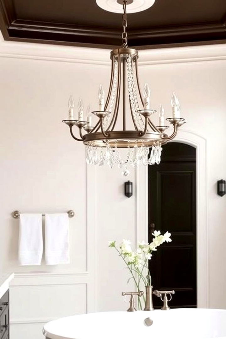 Transitional Bathroom Chandelier Style - 22 Bathroom Chandelier Ideas