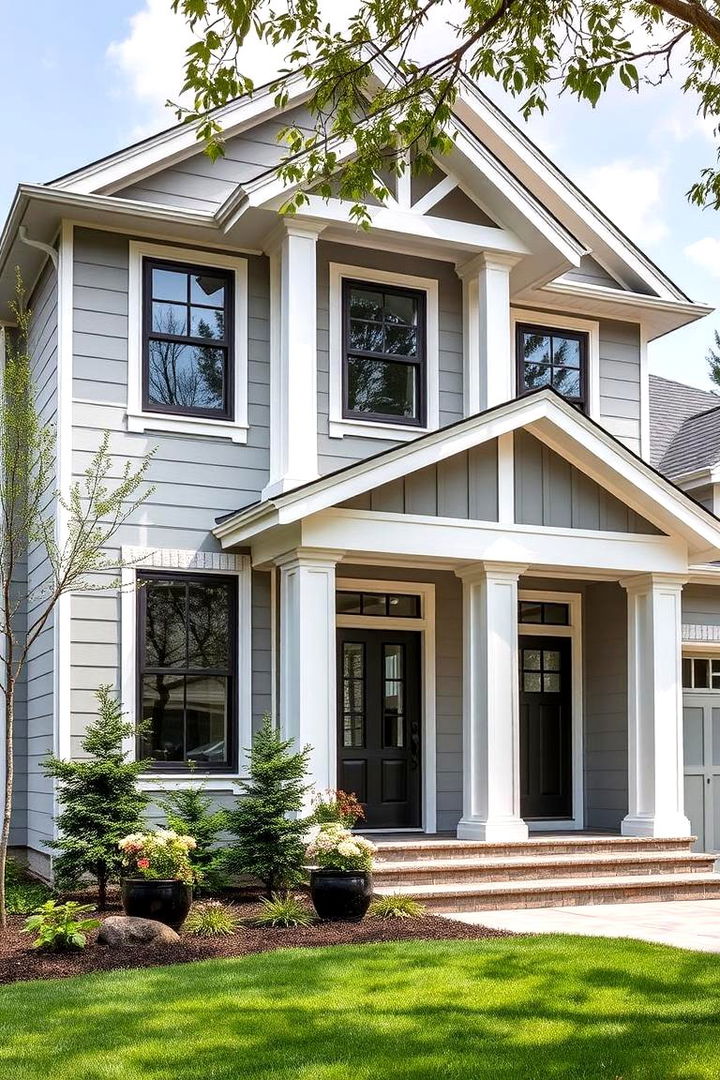 Transitional Design With Timeless Appeal - 22 Light Grey House With White Trim Design Ideas