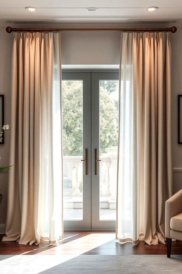 Transitional Elegance Design - 22 Sliding Door Curtain Ideas