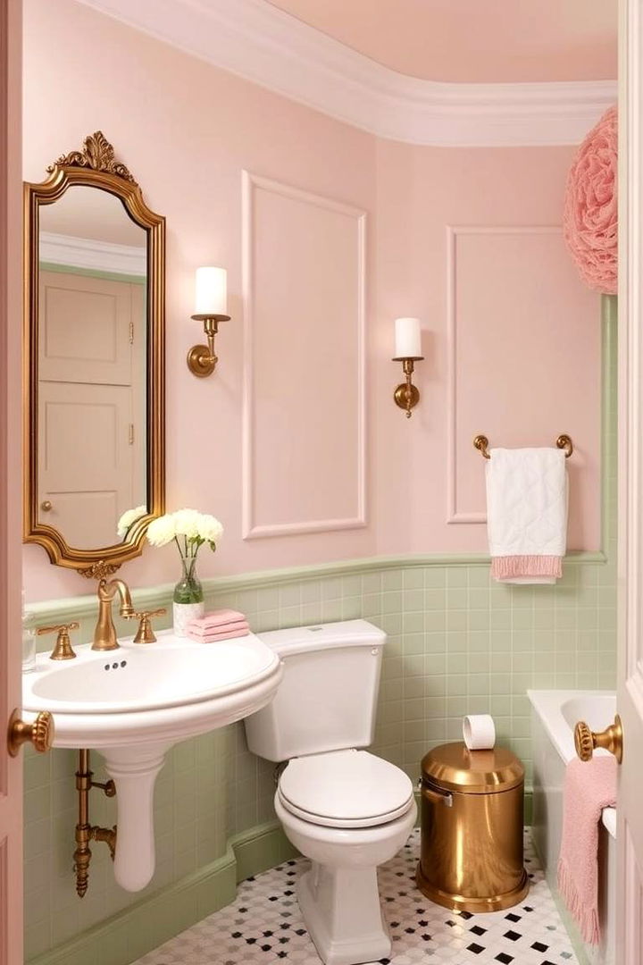 Transitional Elegance with Classic Meets Modern - 22 Pink and Green Bathroom Design Ideas