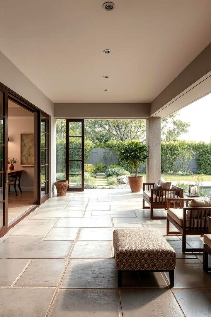Transitional Indoor Outdoor Flow - 22 Flagstone Patio Ideas