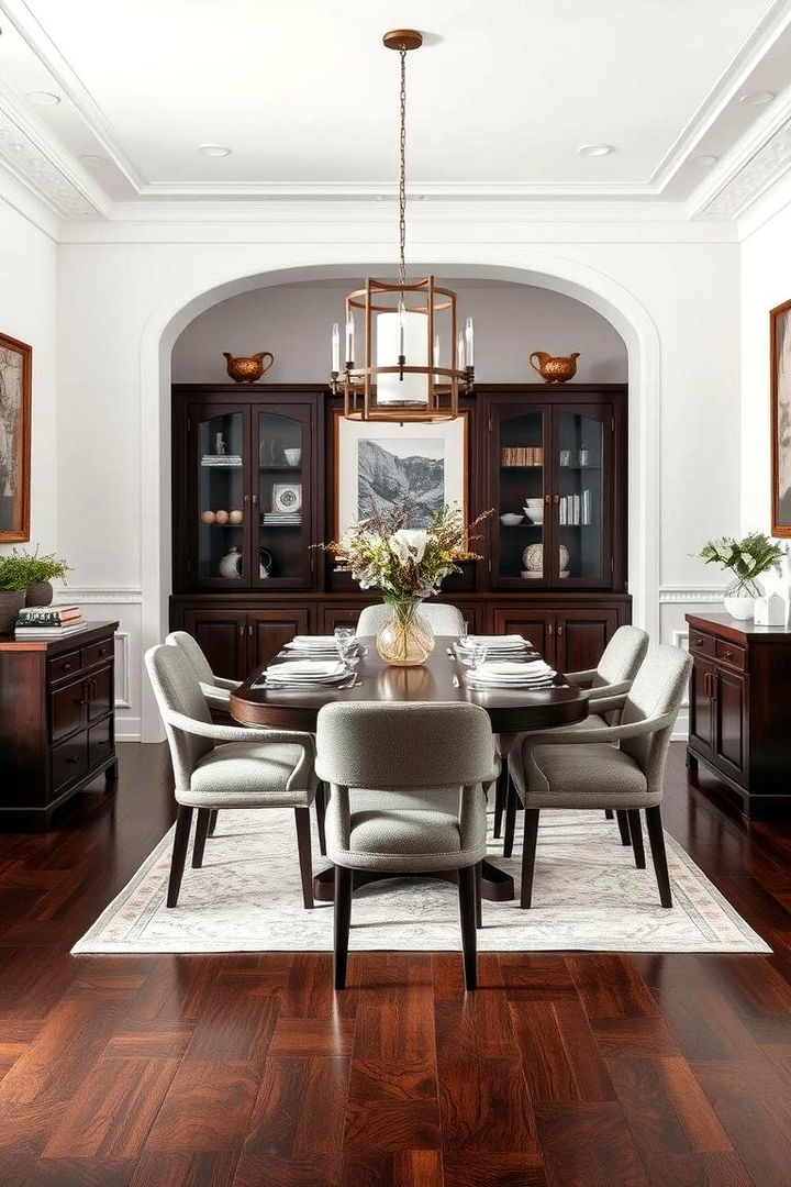 Transitional Room Harmony - 22 dark wood floor dining room ideas