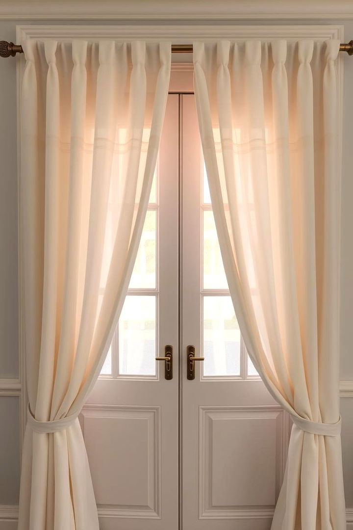 Transitional Soft Pastels - 22 French Door Curtain Ideas