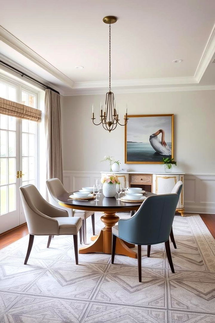 Transitional Style Blend - 22 Carpeted Dining Room Ideas
