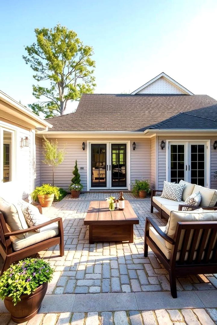 Transitional Style Blends - 22 cobblestone patio ideas