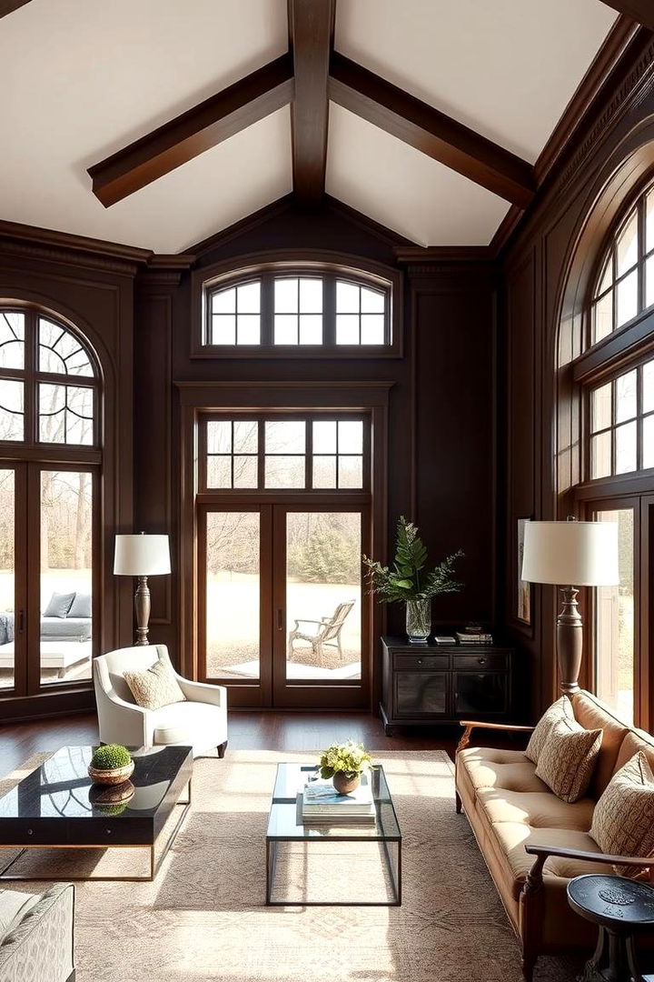 Transitional Style that Melds Old and New - 22 Chocolate Brown House Exterior Design Ideas