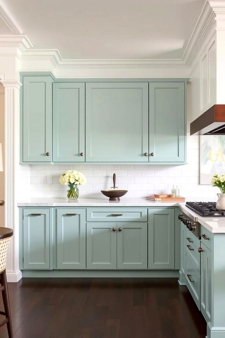 Transitional Teal and White Kitchen with Contrasting Elements - 22 Teal and White Kitchen Ideas