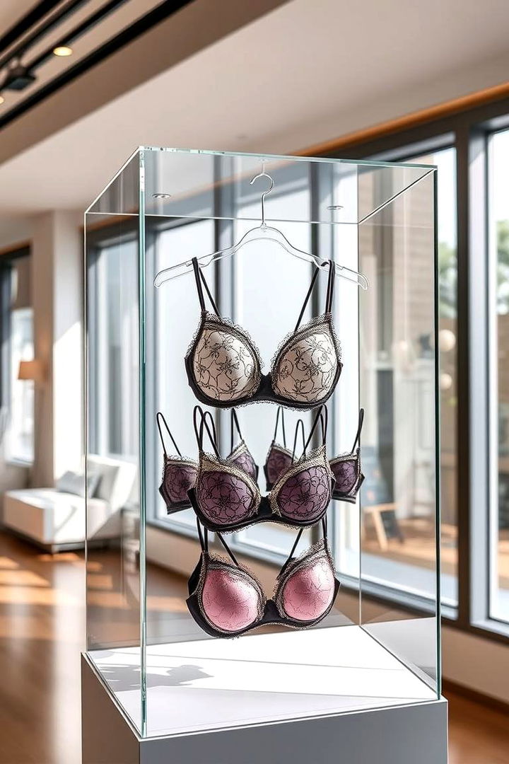 Transparent Acrylic Display Case - 22 Bra Storage Ideas