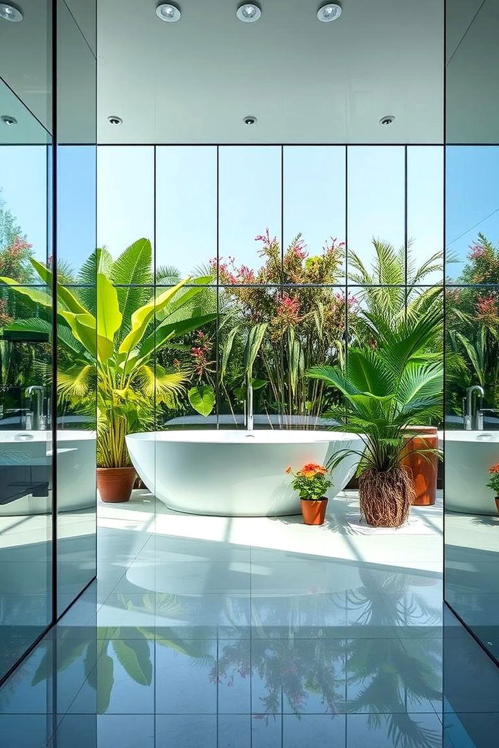 Transparent Glass Haven - 22 Greenhouse Bathroom Ideas