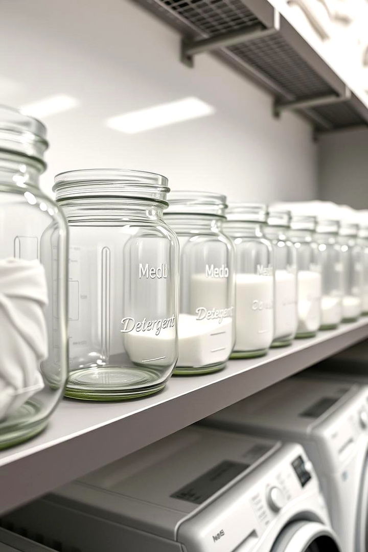 Transparent Jars for Visual Cues - 22 Laundry Detergent Storage Ideas