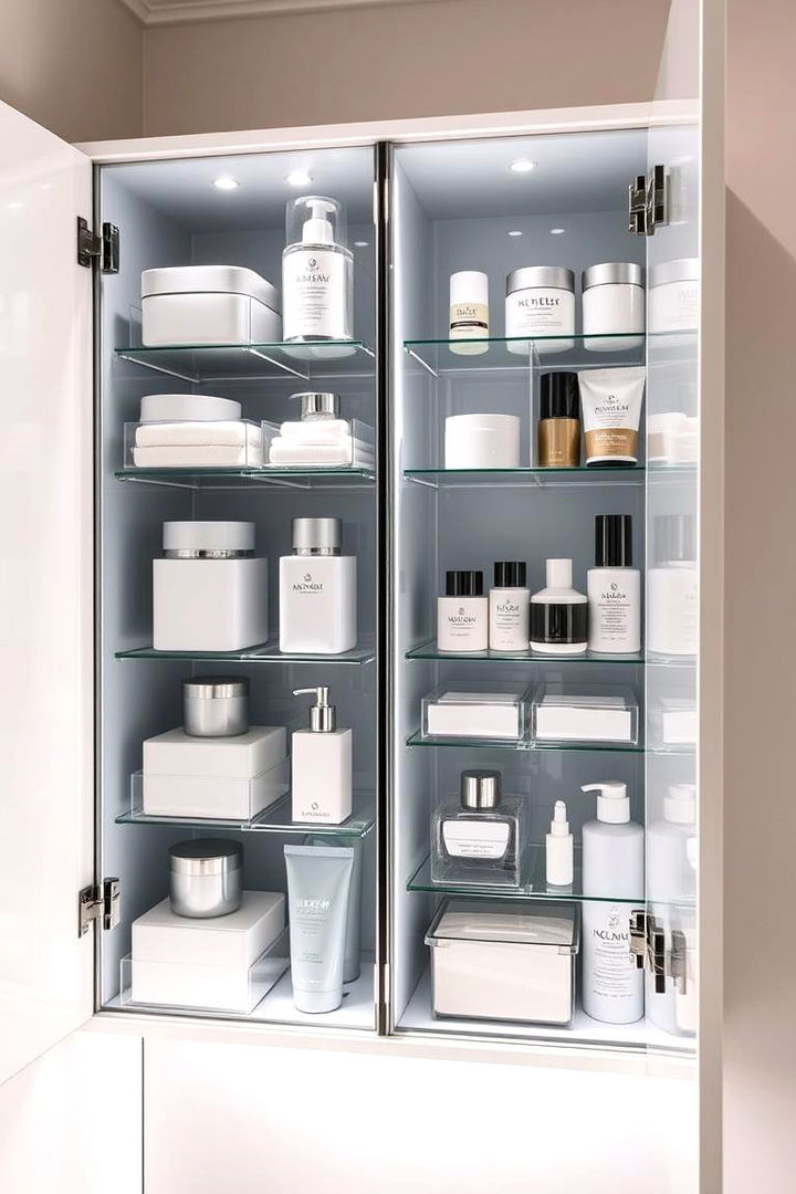 Transparent Organizers for a Neat Look - 22 Bathroom Cabinet Organizing Ideas