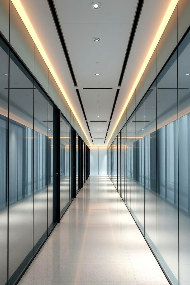Transparent Partitions to Create Zones - 22 Narrow Hallway Ideas