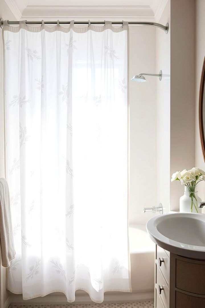 Transparent and Sheer Fabrics - 22 Shower Curtain Ideas