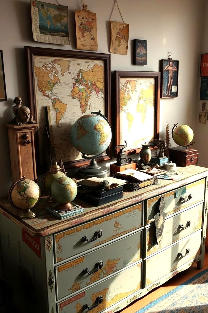 Travel Inspired Decor with Global Accents - 22 Dresser Decor Ideas