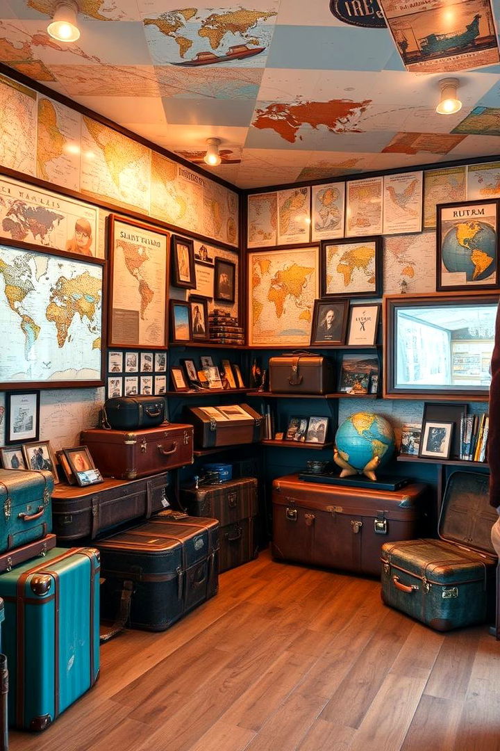 Travel Themed Adventure Hub - 22 Man Cave Design Ideas