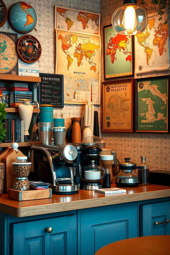 Travel inspired Station - 22 Coffee Station Ideas