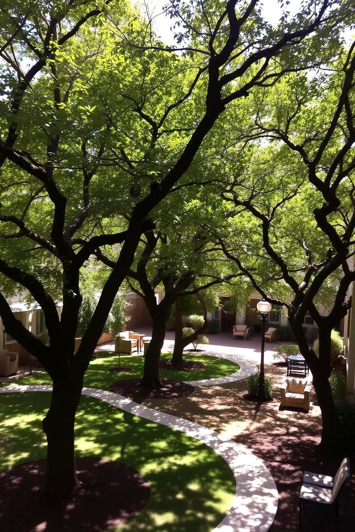 Tree Lined Serenity Courtyard - 22 Courtyard Ideas