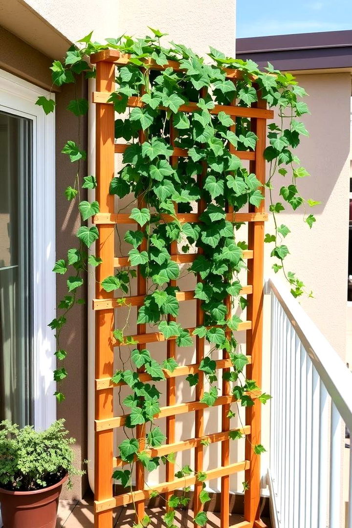 Trellis Mounted Climbing Vines - 22 Green Balcony Ideas