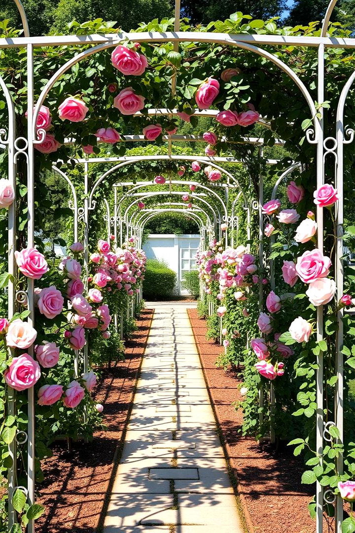 Trellis Supported Rose Garden - 22 Rose Garden Ideas