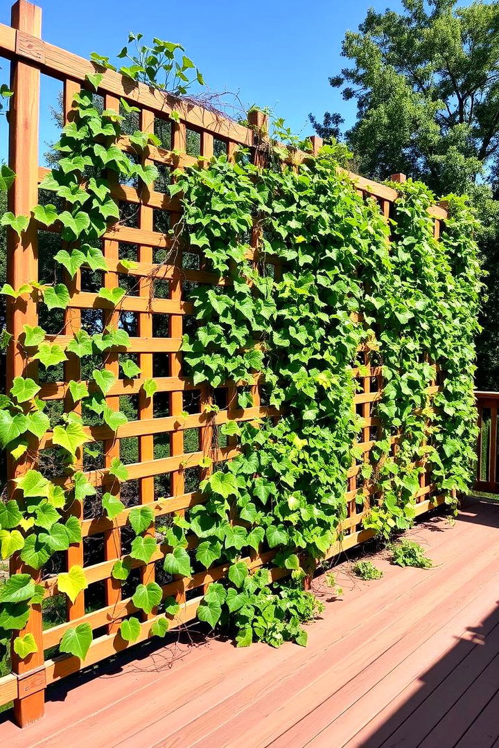 Trellis Walls with Greenery - 22 Deck Privacy Ideas