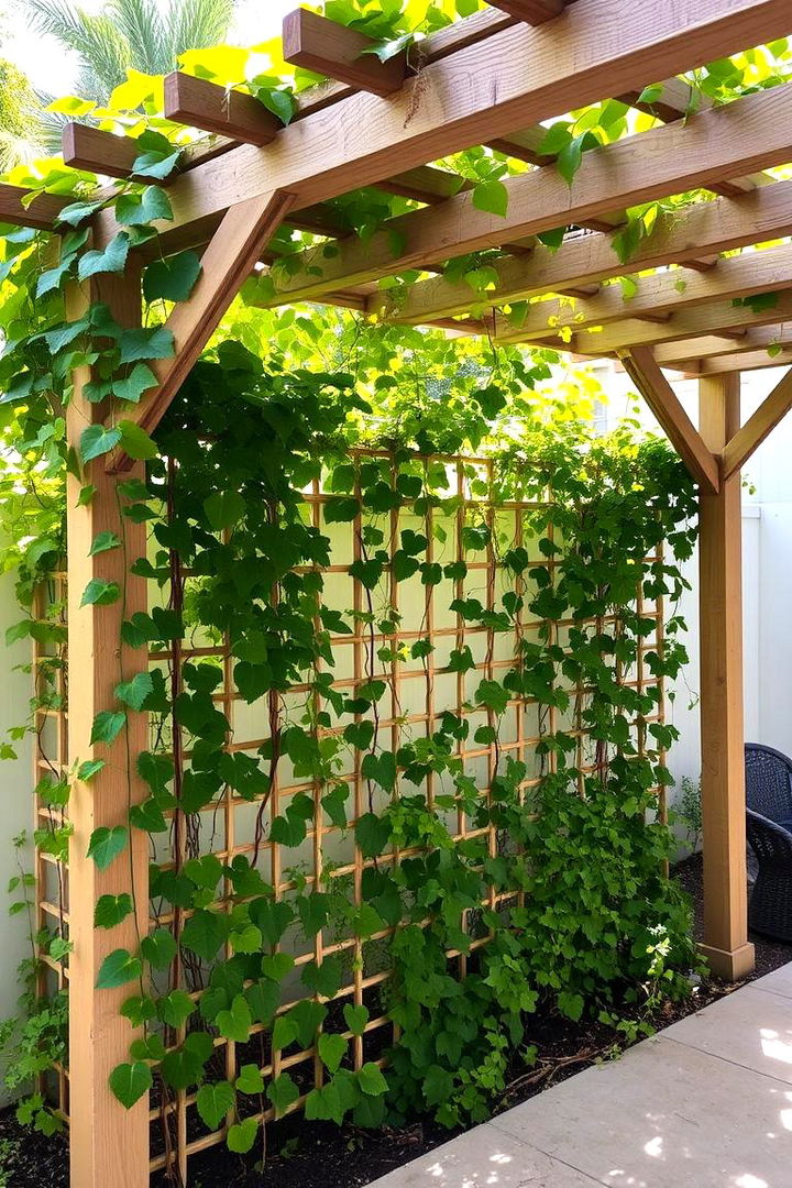 Trellis with Creeping Ivy - 22 Outdoor Privacy Screen Ideas