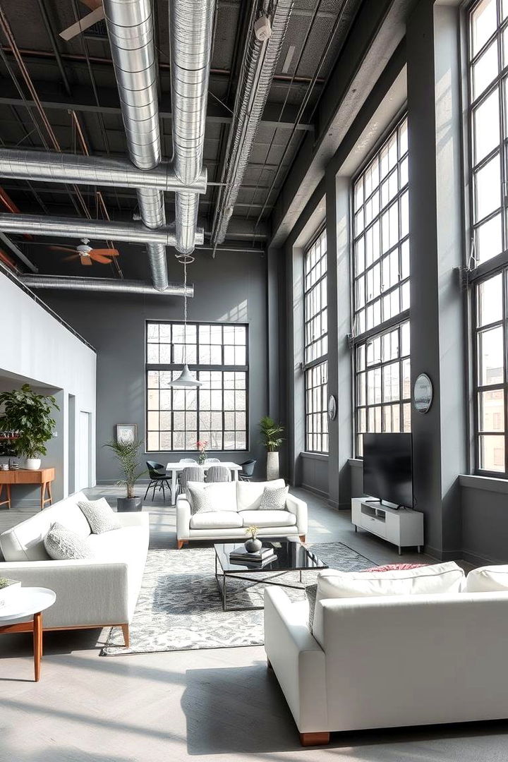 Trendy Loft Style Living - 22 Grey and White House Interior Design Ideas