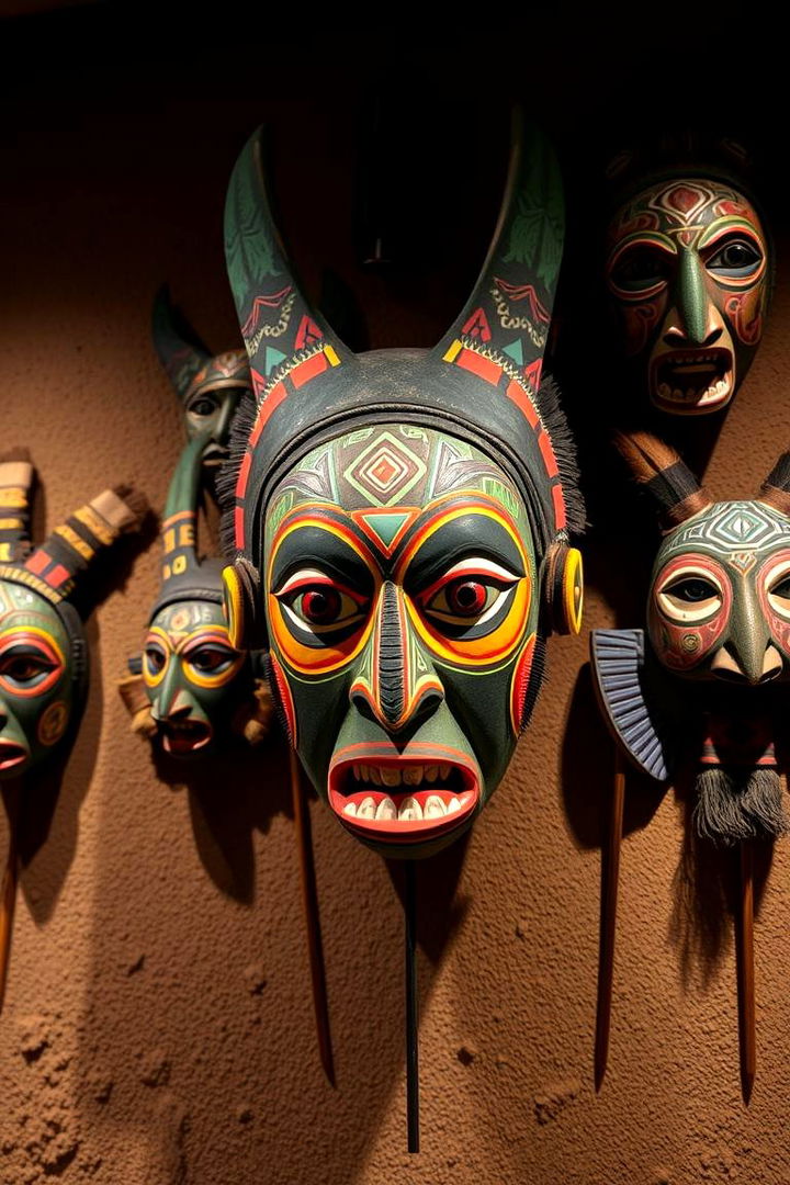 Tribal Mask Displays - 22 Boho Wall Decor Ideas