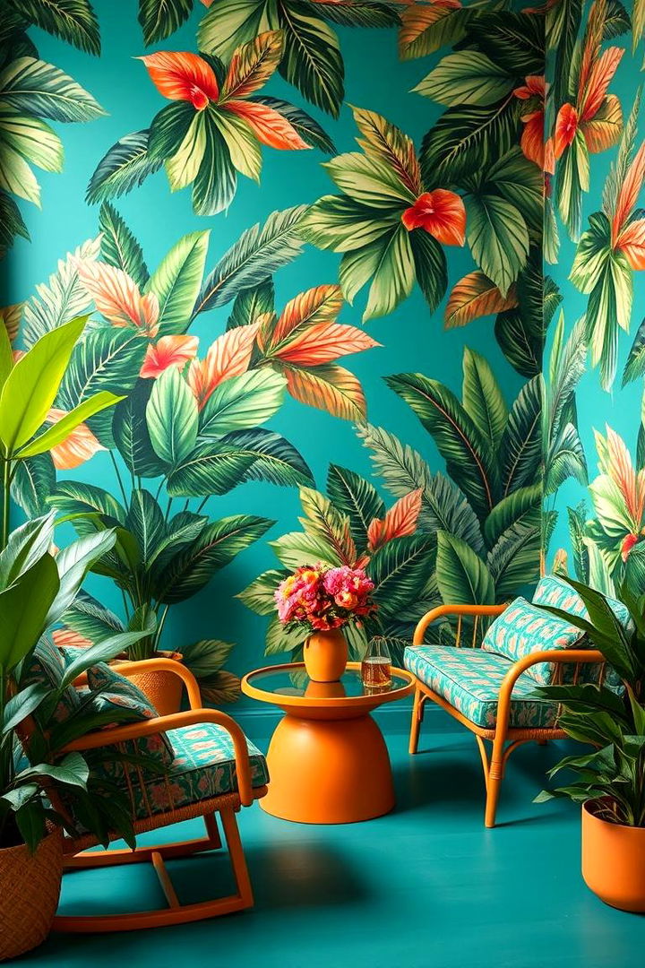 Tropical Accents to Brighten the Space - 22 Teal and Orange Bedroom Ideas
