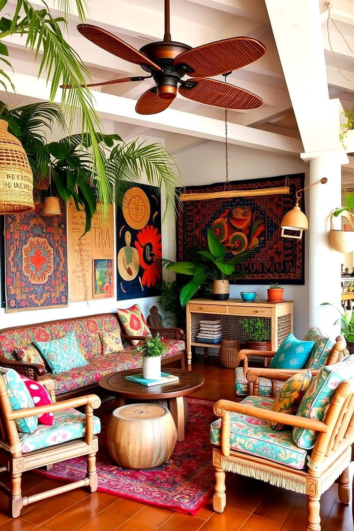 Tropical Boho Chic Vibes - 22 Tropical Living Room Ideas