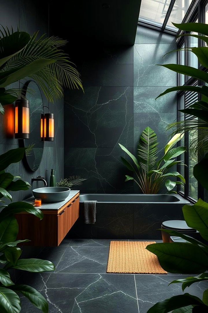 Tropical Dark Palette - 22 Dark Bathroom Ideas
