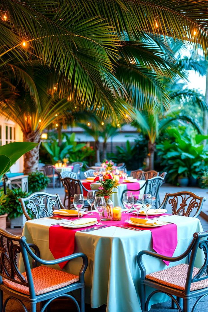 Tropical Dining Setting - 22 Tropical Patio Ideas