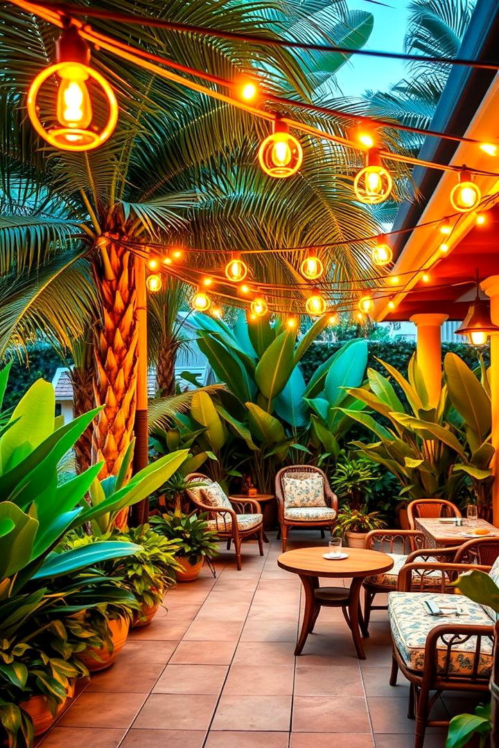 Tropical Escape Atmosphere - 22 Patio String Light Ideas