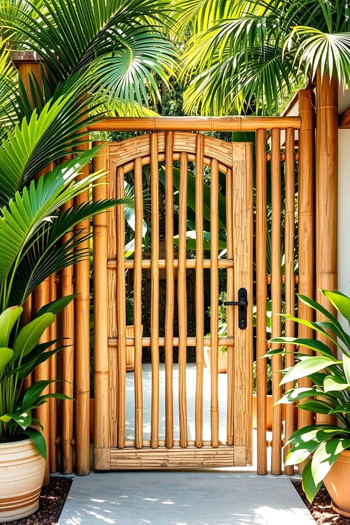 Tropical Inspired Bamboo and Rattan - 22 garden gate ideas