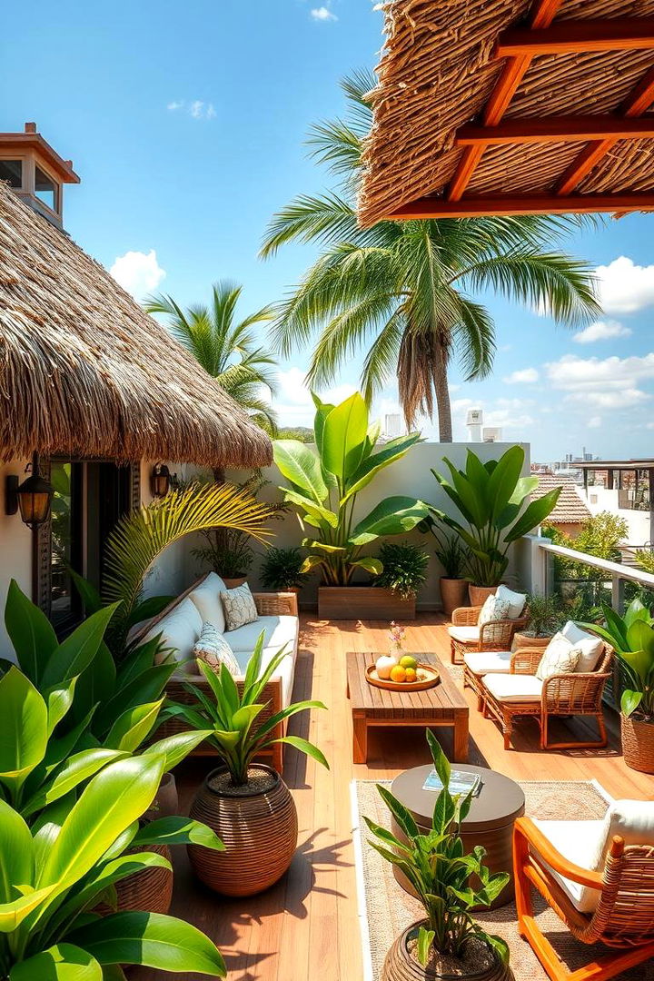 Tropical Inspired Roof Deck - 22 Covered Deck Ideas