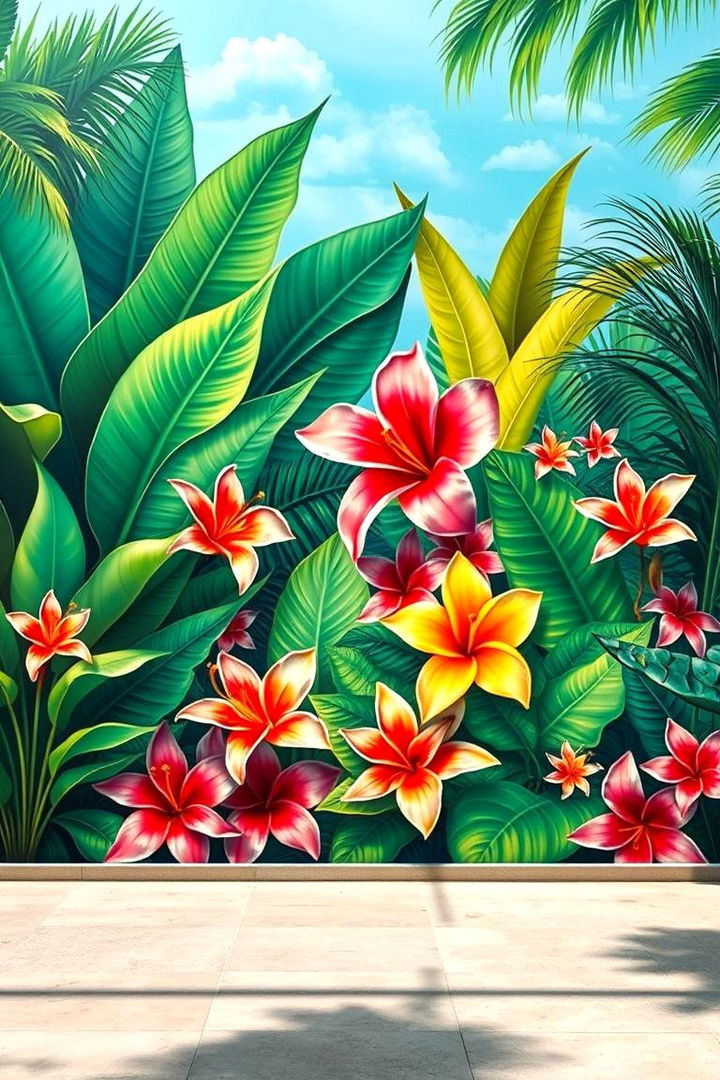 Tropical Oasis Mural - 22 Garden Mural Ideas