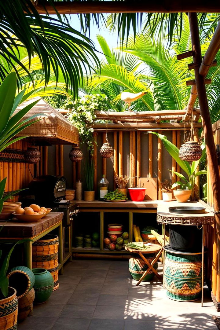 Tropical Oasis Outdoor Cooking Space - 22 Outdoor Kitchen Designs