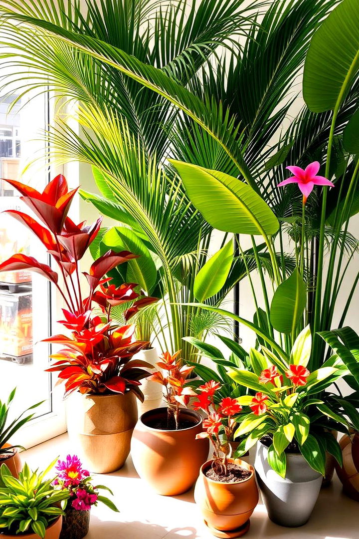 Tropical Oasis Setup - 22 Potted Plant Arrangement Ideas