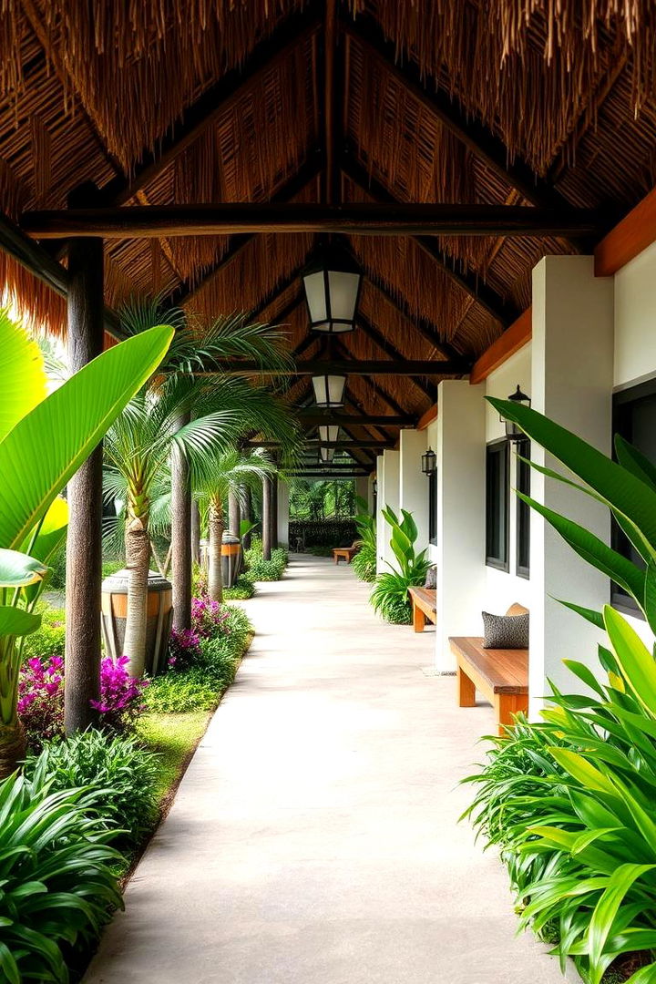 Tropical Oasis Walkway Designs - 22 Covered Walkway Ideas
