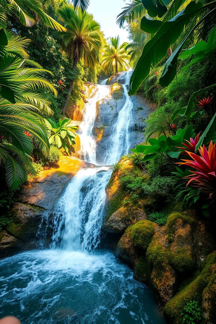Tropical Oasis Waterfall - 22 Backyard Waterfall Ideas